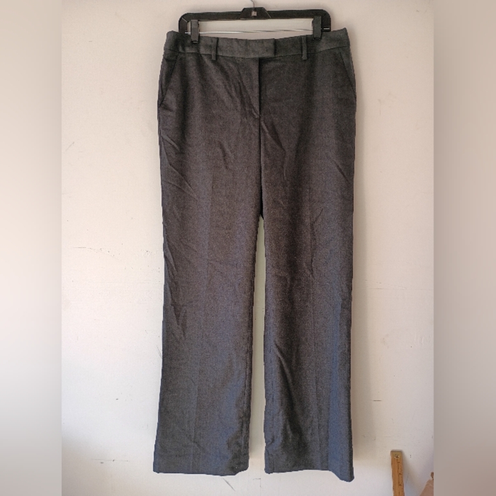 Talbots Windsor Italian Flannel Wool‎ Blend Dress Pants Women Size 10 Gray - Picture 2 of 11
